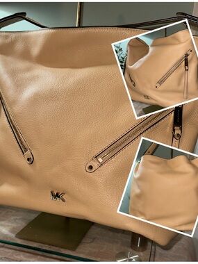 MICHAEL Michael Kors EVIE Large Hobo Shoulder Bag, in Butternut Pebbled Leather